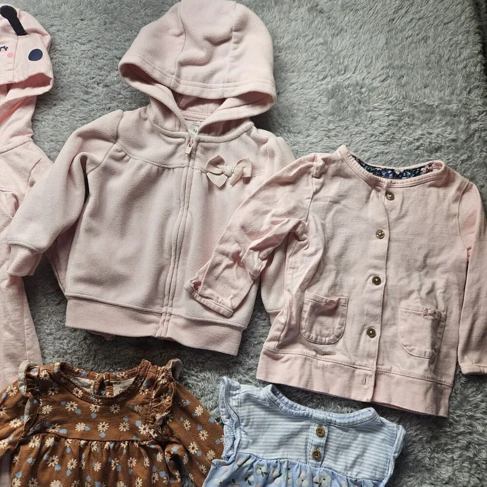 Carter's Baby Girl Clothing Bundle Pink Floral One Piece Size 12 Months
